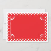 Papel Picado Birthday Party Invite - Red Kaart (Achterkant)