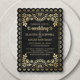 Papel Picado Black Wedding Kaart