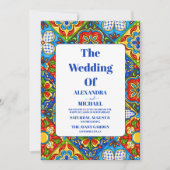 Papel Picado Bloom Flowers Mexican Style Wedding Kaart (Voorkant)