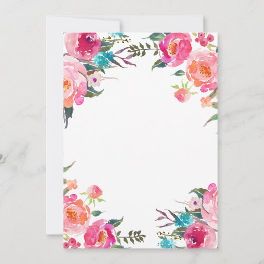 Papel Picado Bloom Flowers Mexican Style Wedding Kaart (Achterkant)