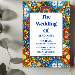 Papel Picado Bloom Flowers Mexican Style Wedding Kaart