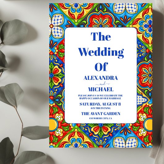 Papel Picado Bloom Flowers Mexican Style Wedding Kaart