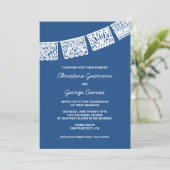 Papel Picado Blue | Uitnodiging tot weddenschappen (Staand voorkant)