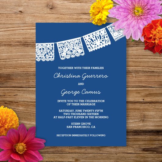 Papel Picado Blue | Uitnodiging tot weddenschappen