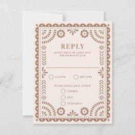 Papel Picado Blush Roos Caramel | Weddenschap RSVP Kaartje