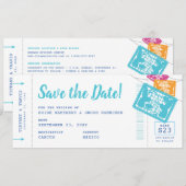 Papel Picado Boarding Pass Bewaar de datum Kaart (Voorkant / Achterkant)