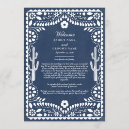 Papel Picado Boda Mexicaans Huwelijks Itinerarium Programmakaart