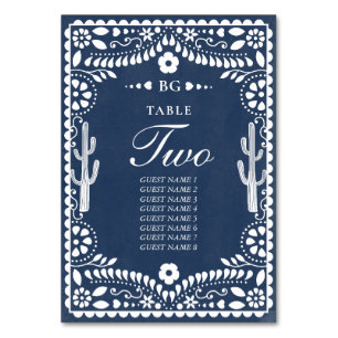 Papel Picado Boda Mexicaanse Rustieke Blauwe Bruil Kaart