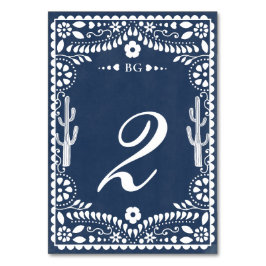 Papel Picado Boda Mexicaanse Rustieke Blauwe Bruil Kaart