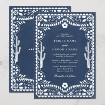 Papel Picado Boda Mexicaanse Rustieke Blauwe Bruil