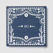 Papel Picado Boda Mexicaanse Rustieke Blauwe Huwel Gastenboek (Achterkant)