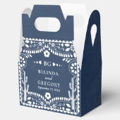 Papel Picado Boda Mexican Rustic Blue Wedding Bedankdoosjes (Geopend)