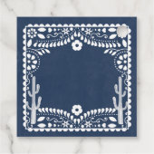 Papel Picado Boda Mexican Rustic Blue Wedding Bedankjes Labels (Achterkant)
