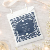 Papel Picado Boda Mexican Rustic Blue Wedding Bedankzakje (Geknipt)