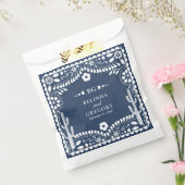 Papel Picado Boda Mexican Rustic Blue Wedding Bedankzakje (Gezegeld)