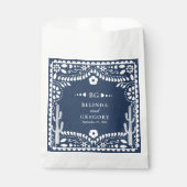 Papel Picado Boda Mexican Rustic Blue Wedding Bedankzakje (Voorkant)
