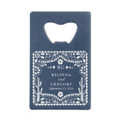 Papel Picado Boda Mexican Rustic Blue Wedding Creditkaart Flessenopener (Achterkant)