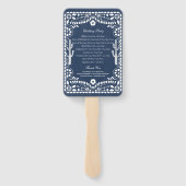 Papel Picado Boda Mexican Rustic Blue Wedding Handwaaier (Achterkant)