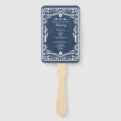 Papel Picado Boda Mexican Rustic Blue Wedding Handwaaier (Voorkant)