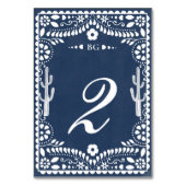 Papel Picado Boda Mexican Rustic Blue Wedding Kaart (Achterkant)