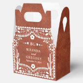 Papel Picado Boda Mexican Terracotta Brown Wedding Bedankdoosjes (Geopend)
