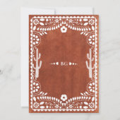 Papel Picado Boda Mexican Terracotta Brown Wedding Bedankkaart (Achterkant)