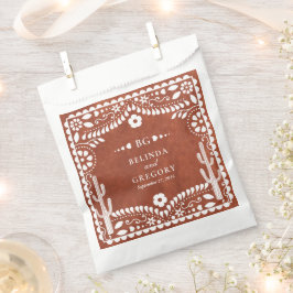Papel Picado Boda Mexican Terracotta Brown Wedding Bedankzakje