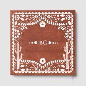 Papel Picado Boda Mexican Terracotta Brown Wedding Gastenboek (Achterkant)