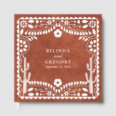 Papel Picado Boda Mexican Terracotta Brown Wedding Gastenboek (Voorkant)