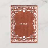 Papel Picado Boda Mexican Terracotta Brown Wedding Informatiekaartje (Achterkant)