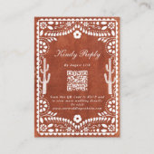 Papel Picado Boda Mexican Terracotta Brown Wedding Informatiekaartje (Voorkant)