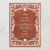 Papel Picado Boda Mexican Terracotta Brown Wedding Menu (Voorkant)