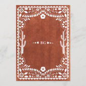 Papel Picado Boda Mexican Terracotta Brown Wedding Menu (Achterkant)