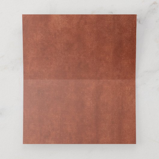 Papel Picado Boda Mexican Terracotta Brown Wedding Plaatskaartje (Binnenkant ongevouwen)