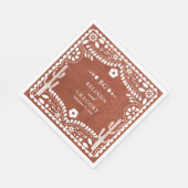 Papel Picado Boda Mexican Terracotta Brown Wedding Servet (Hoek)