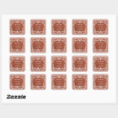 Papel Picado Boda Mexican Terracotta Brown Wedding Vierkante Sticker (Vel)