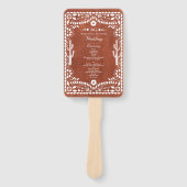 Papel Picado Boda Mexican Terracotta Wedding  Handwaaier (Voorkant)