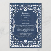 Papel Picado Boda Mexican Wedding Itinerary Programmakaart (Voorkant)