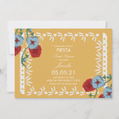 Papel Picado Botanical Fiesta Sweet 16 Mexicaans Kaart (Voorkant)