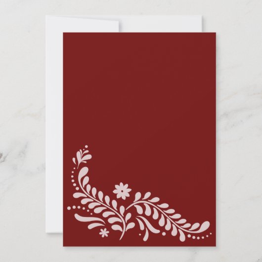 Papel Picado Bourgondië Mexicaanse bruiloft uitnod Kaart (Achterkant)