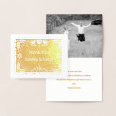 Papel picado bruiloft Dank u foto goud Folie Kaarten (Display)