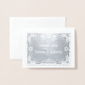 Papel picado bruiloft Dank u foto zilver Folie Kaarten (Voorkant met envelop)