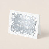 Papel picado bruiloft Dank u foto zilver Folie Kaarten (Voorkant)