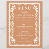 Papel Picado Bruiloft Menu Modern Mexicaans thema (Voorkant)