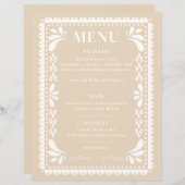 Papel Picado Bruiloft Menu Modern Mexicaans thema (Voorkant / Achterkant)