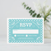 Papel Picado Bruiloft RSVP (Staand voorkant)