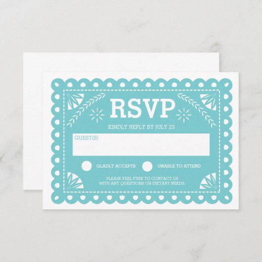 Papel Picado Bruiloft RSVP (Voorkant / Achterkant)