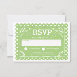 Papel Picado Bruiloft RSVP Groen