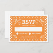Papel Picado Bruiloft RSVP Sinaasappel (Voorkant / Achterkant)