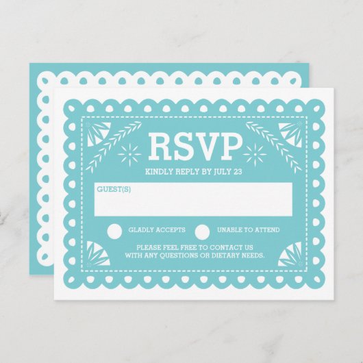 Papel Picado Bruiloft RSVP Uitnodiging Briefkaart (Voorkant / Achterkant)